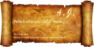 Adelstein János névjegykártya