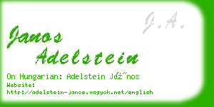 janos adelstein business card